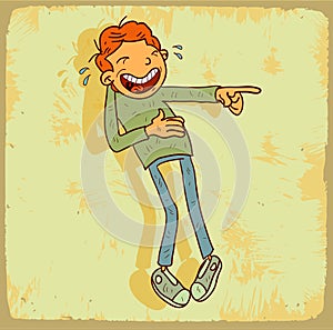 Cartoon laugh, vector illustration