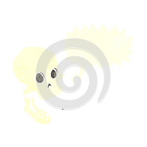 cartoon laughing skull with speech bubble