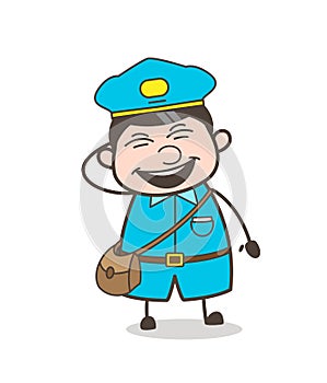 Cartoon Laughter Postman Face