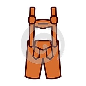 Cartoon Lederhosen Emoji Icon Isolated photo