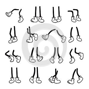 Cartoon legs set, funny cute comic drawing