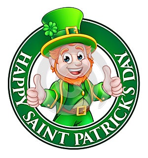 Cartoon Leprechaun St Patricks Day Sign photo
