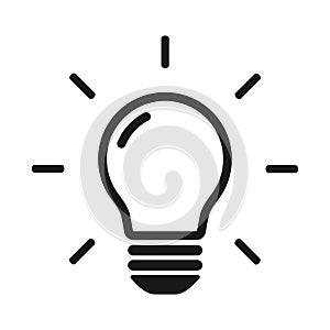 Cartoon light bulb isolated on the white background