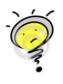 Cartoon of A Light Bulb Question Mark