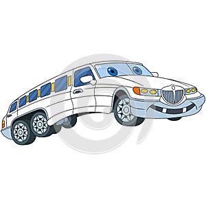 Cartoon limousine car