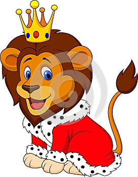 Cartoon lion in king outfit photo