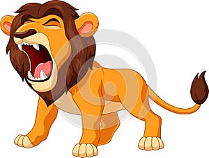 Cartoon lion roaring