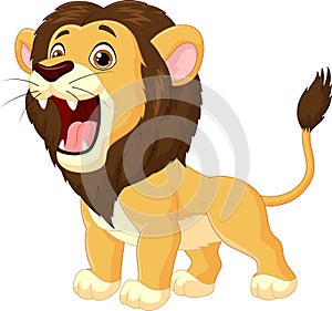 Cartoon lion roaring
