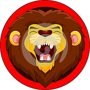 Cartoon lion roaring