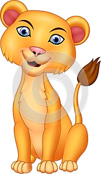 Cartoon lioness isolated on white background