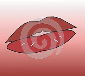 Cartoon Lips Illustration