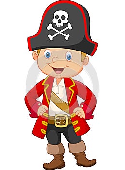 Cartoon little boy pirate captain