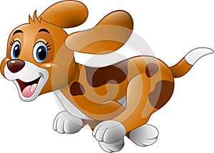 Cartoon little dog running