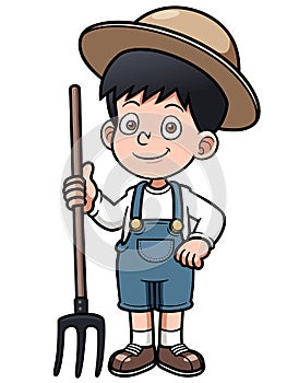 Cartoon little farmer