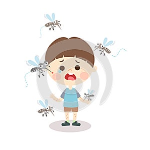 Cartoon Mosquitoes Vector photo