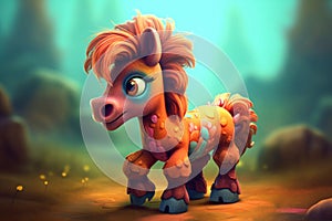 Cartoon little pony. A fairy horse