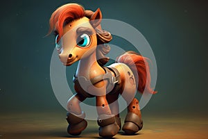 Cartoon little pony. A fairy horse