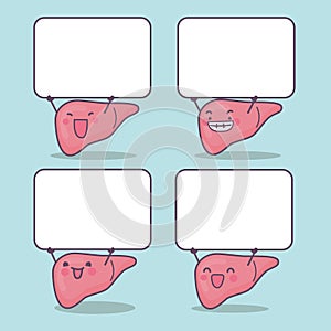 Cartoon liver with blank billboard