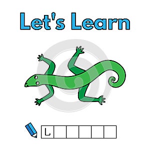 Cartoon Lizard Learning Game for Kids