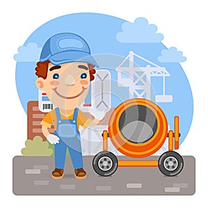 Cartoon Loader Construction Worker