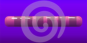 Cartoon loading bar for game interface. Filled bar to download or show resources. Design element. Vector cartoon