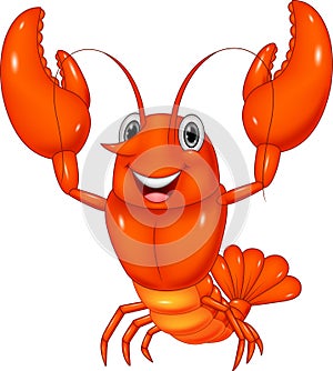 Cartoon lobster presenting