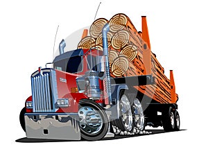 Cartoon logging truck