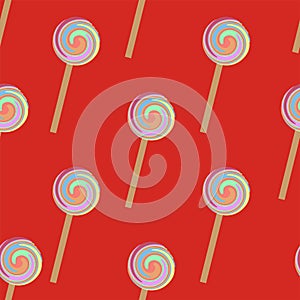 Cartoon lollipops seamless pattern.