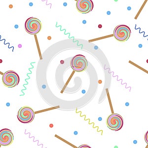 Cartoon lollipops seamless pattern.