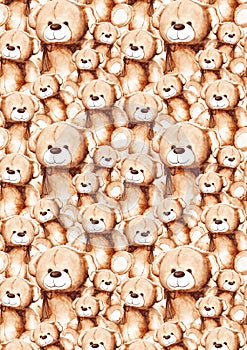 Cartoon lovely Teddy Bear Saint Valentine`s day background pattern texture