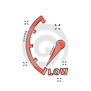 Cartoon low level icon in comic style. Speedometer, tachometer s