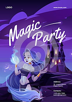 Cartoon magic party poster