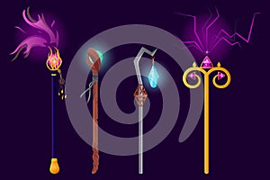 Cartoon magic staff with effects