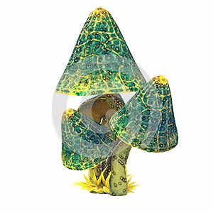 cartoon magical fantasy beautiful mushroom, 3d illustration,