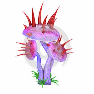 cartoon magical fantasy beautiful mushroom, 3d illustration,