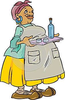 Cartoon maidservant