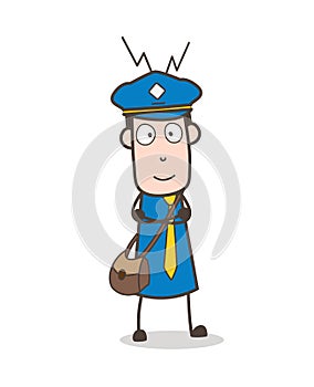 Cartoon Mailman Surprised Face Expression
