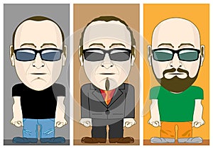Cartoon Male Characters Vector set photo