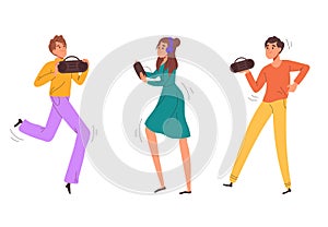 Cartoon male and female dancers, characters enjoying disco party. Dancing people, happy men and women moving to music vector