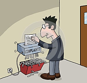 Cartoon about male office worker