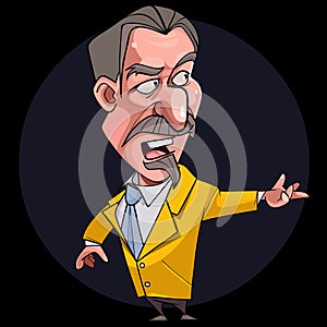 Cartoon male speaker the poet in a suit and tie