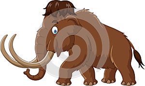 Cartoon mammoth isolated on white background