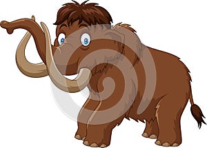 Cartoon mammoth isolated on white background