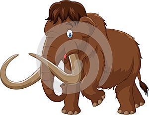 Cartoon mammoth isolated on white background