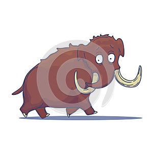 Cartoon Mammoth isolated on white background. Vector