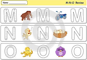 Cartoon mammoth, motorcycle, nightingale, nest, octopus and owl.