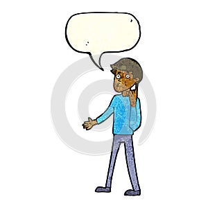 cartoon man asking question with speech bubble