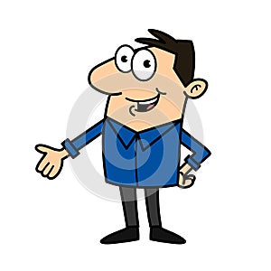 Cartoon man character satanding