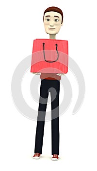 Cartoon man with giftbag