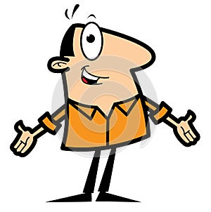 Cartoon man with hands outstretched photo